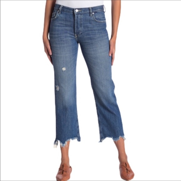 Free People Pants - Free People Maggie Mid Rise Sequoia Blue Jeans
